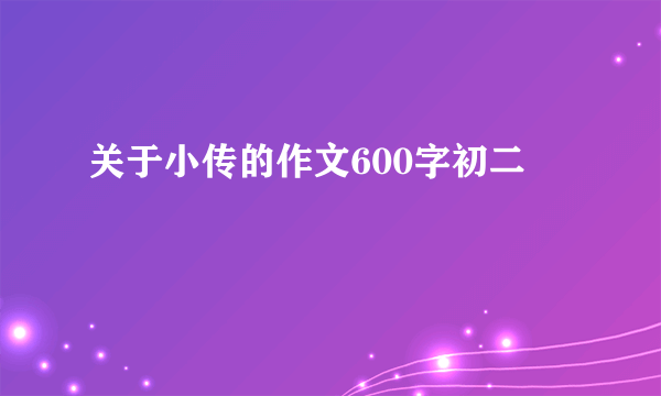 关于小传的作文600字初二