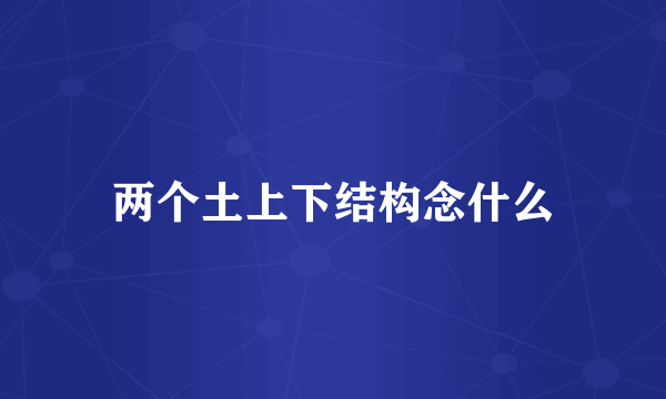 两个土上下结构念什么