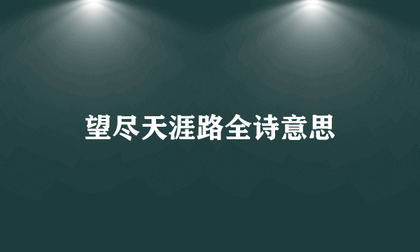 望尽天涯路全诗意思