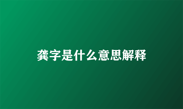 龚字是什么意思解释