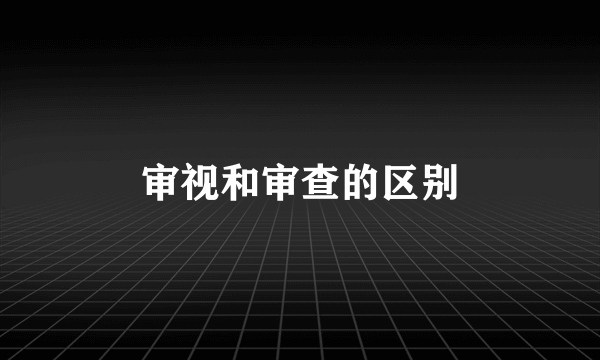 审视和审查的区别