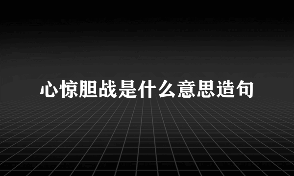 心惊胆战是什么意思造句