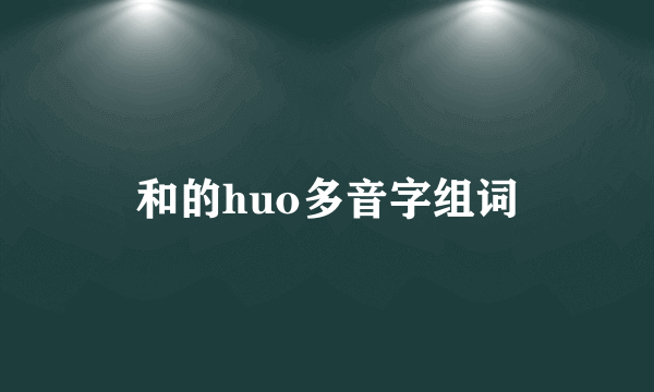 和的huo多音字组词