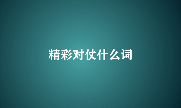 精彩对仗什么词