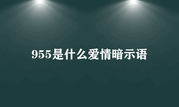 955是什么爱情暗示语