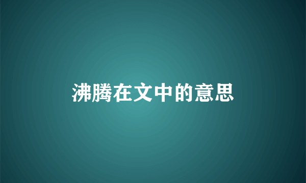 沸腾在文中的意思