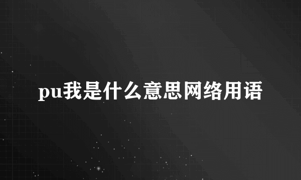pu我是什么意思网络用语