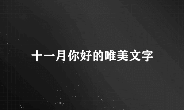 十一月你好的唯美文字