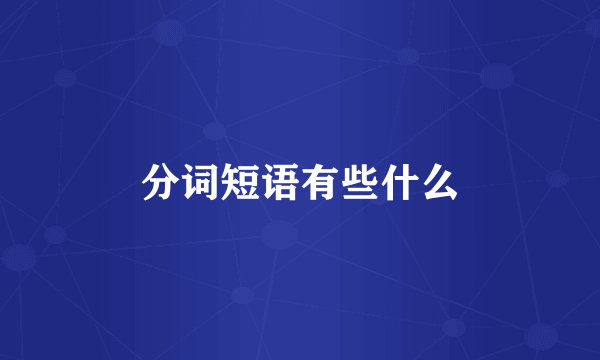 分词短语有些什么