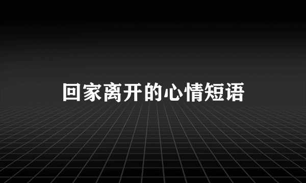 回家离开的心情短语
