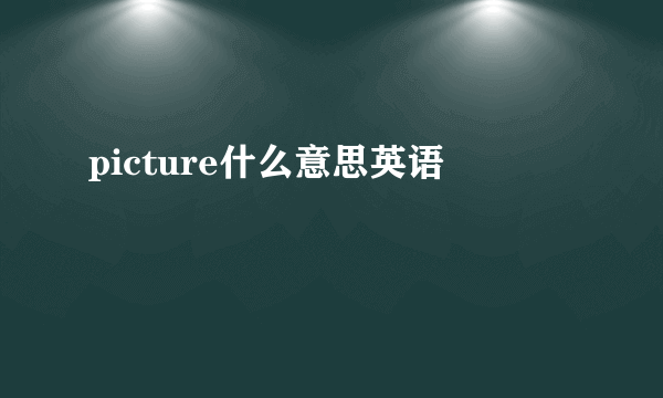 picture什么意思英语