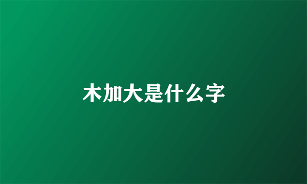 木加大是什么字