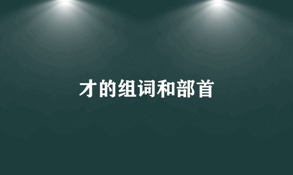 才的组词和部首
