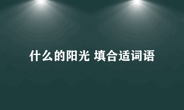 什么的阳光 填合适词语