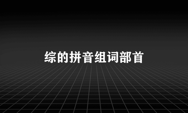 综的拼音组词部首