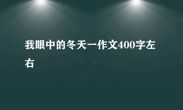 我眼中的冬天一作文400字左右