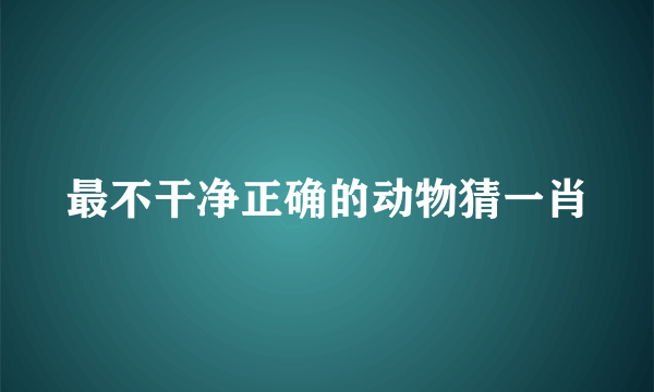 最不干净正确的动物猜一肖