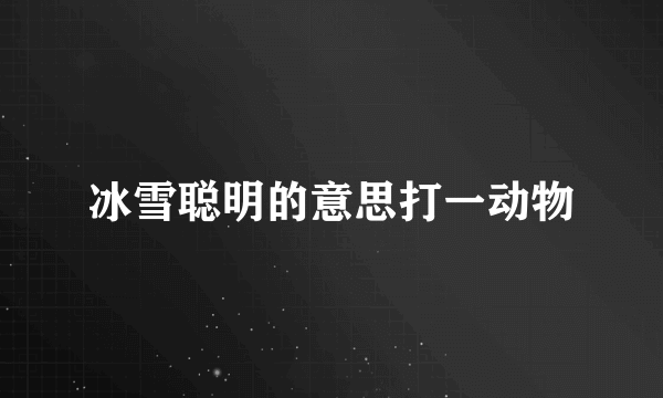 冰雪聪明的意思打一动物