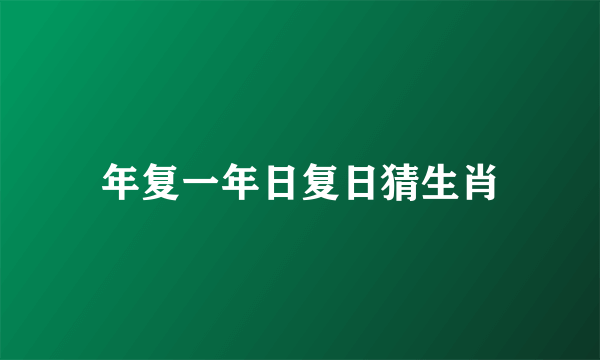 年复一年日复日猜生肖