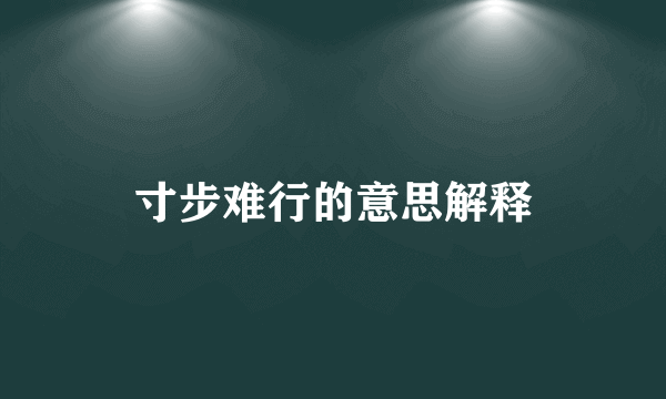 寸步难行的意思解释