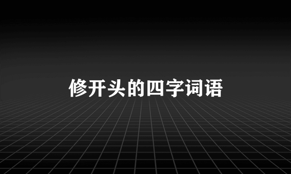 修开头的四字词语