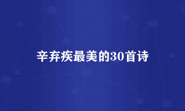辛弃疾最美的30首诗
