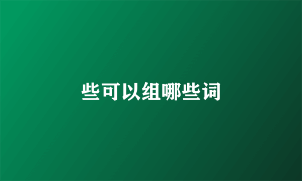 些可以组哪些词