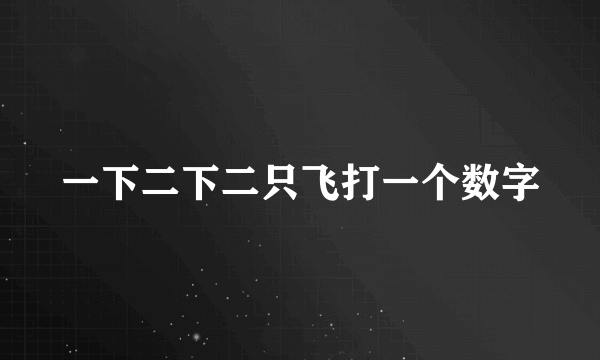 一下二下二只飞打一个数字
