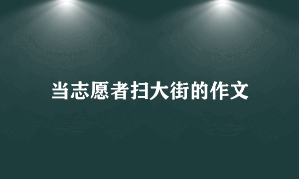当志愿者扫大街的作文