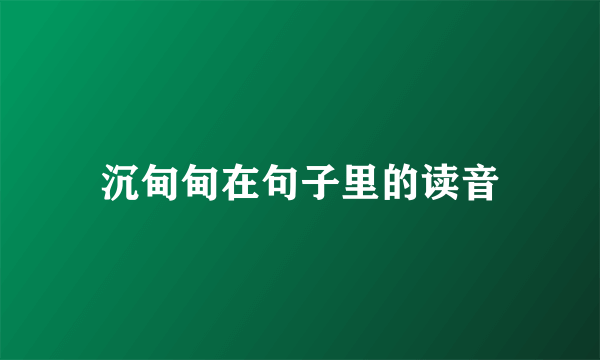 沉甸甸在句子里的读音