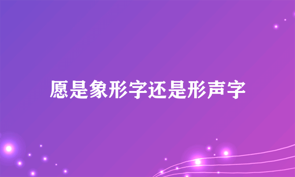 愿是象形字还是形声字