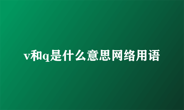 v和q是什么意思网络用语