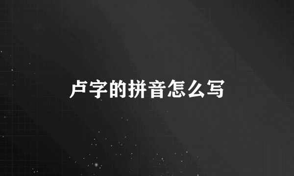 卢字的拼音怎么写