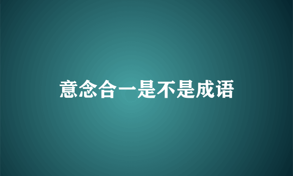 意念合一是不是成语