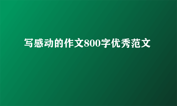 写感动的作文800字优秀范文