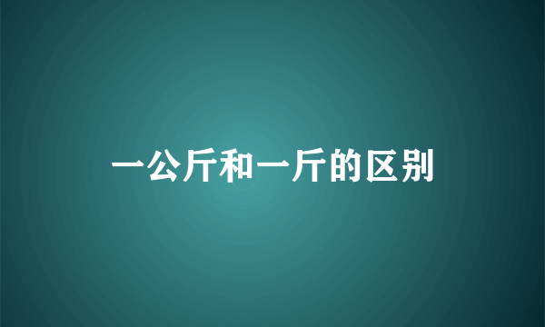 一公斤和一斤的区别