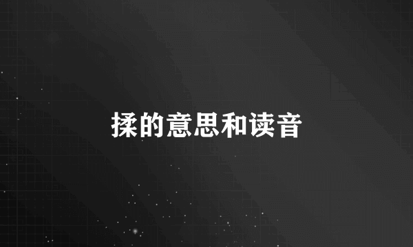 揉的意思和读音