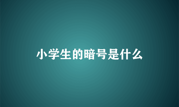 小学生的暗号是什么