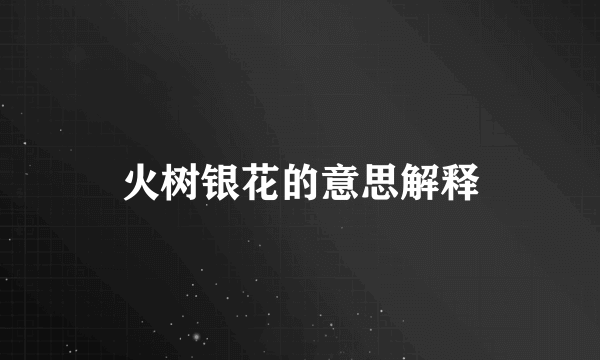 火树银花的意思解释