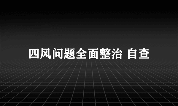 四风问题全面整治 自查