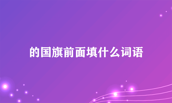 的国旗前面填什么词语