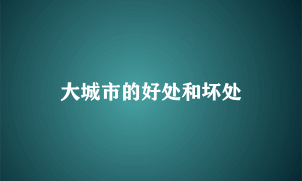 大城市的好处和坏处