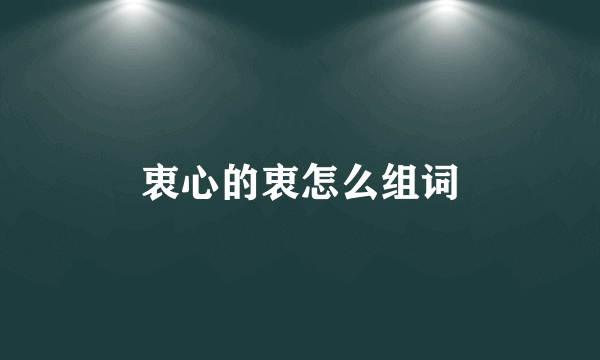 衷心的衷怎么组词
