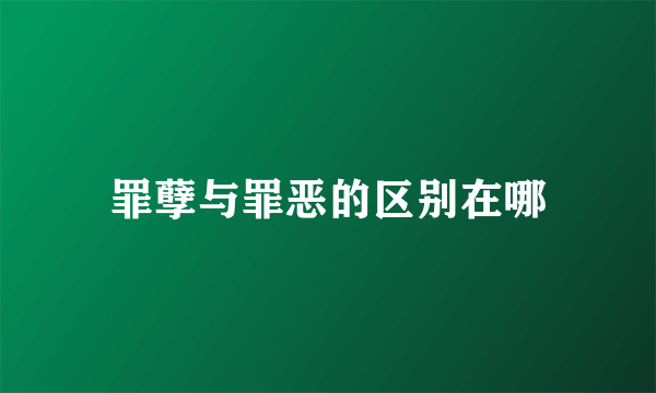 罪孽与罪恶的区别在哪