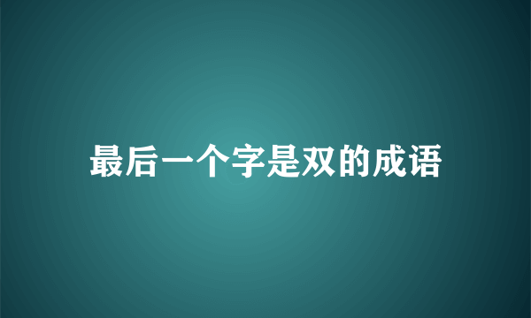 最后一个字是双的成语
