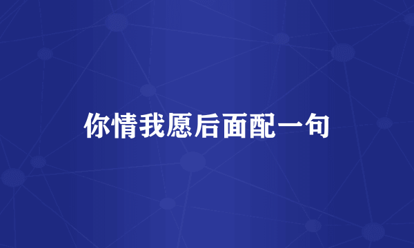 你情我愿后面配一句