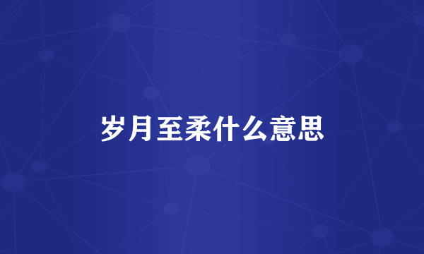 岁月至柔什么意思
