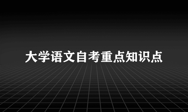大学语文自考重点知识点