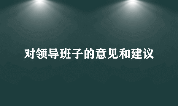 对领导班子的意见和建议