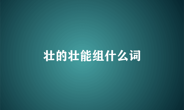 壮的壮能组什么词